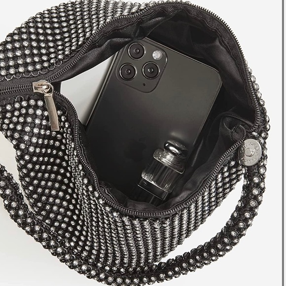 ⭐️ Women's Rhinestone Clutch Evening Bags Sparkly Glitter Triangle Purse - Picture 4 of 6